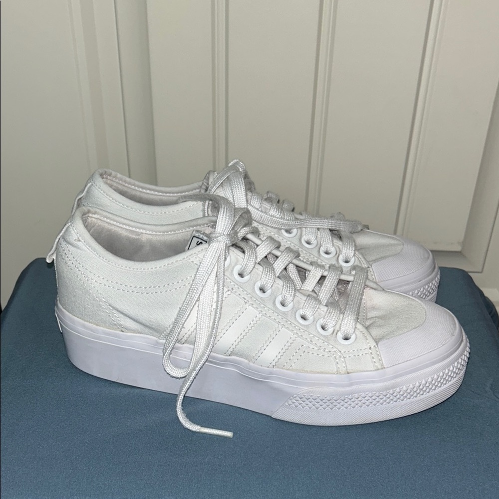 adidas White Women's Low-Top Platform Sneakers